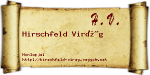 Hirschfeld Virág névjegykártya